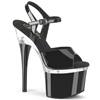 Pleaser - ESTEEM709 Sandale à bride à la cheville, Pole dance chaussures - Chaussures de pole dance - Noir/Couleur argent Product image